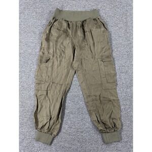 Cinq a Sept Jogger Pants Womens Medium Green Giles Cargo‎ Utility Satin Curpo